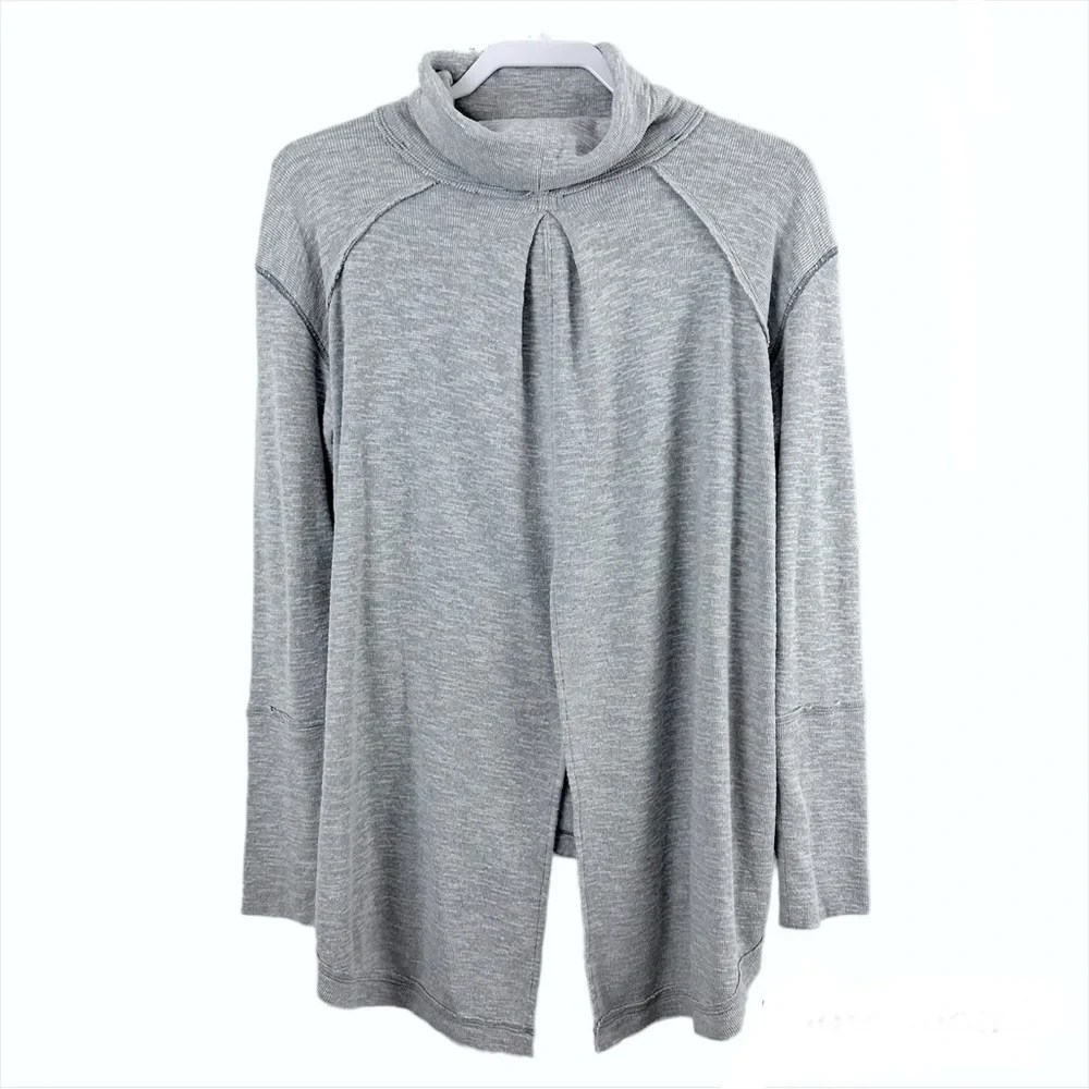 Free People Split Back Turtleneck Tunic Top